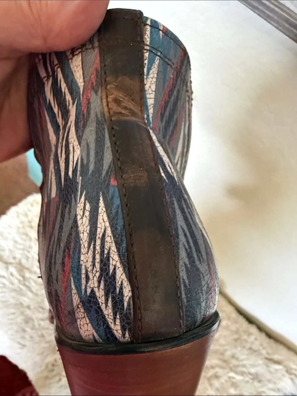 Ariat Women's Brown Western Ankle Boots with Aztec Accent